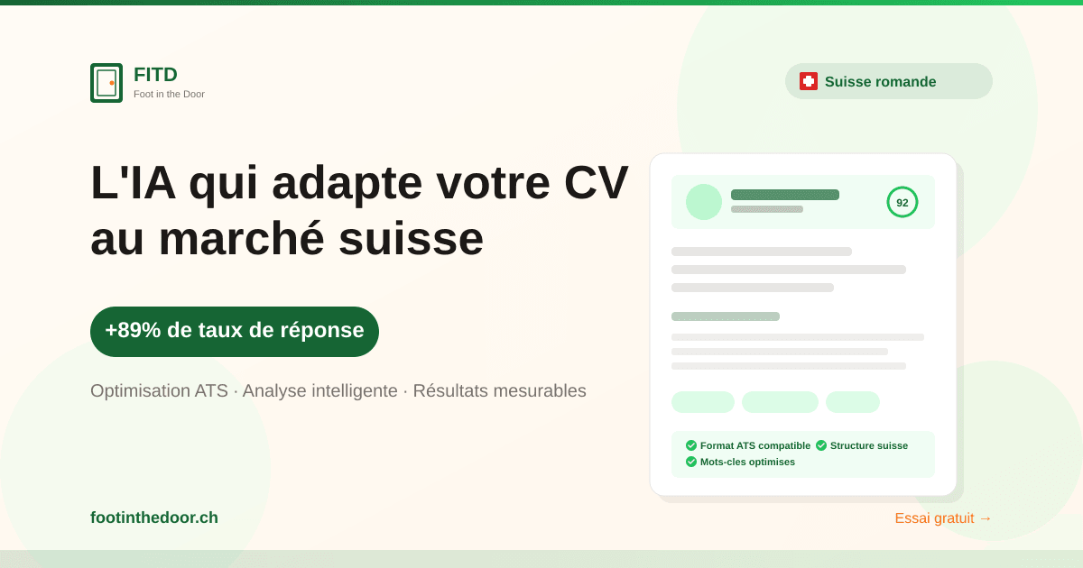 FITD - Adaptation de CV pour la Suisse